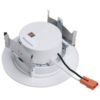 LED 4 Inch  Wafer Downlight Retrofit- E26 Adapter Included - 8 Watts - Color Temperature Selectable 27K/30K/35K/40K/50K - 120V - Baffle Trim - Recessed Can Required
