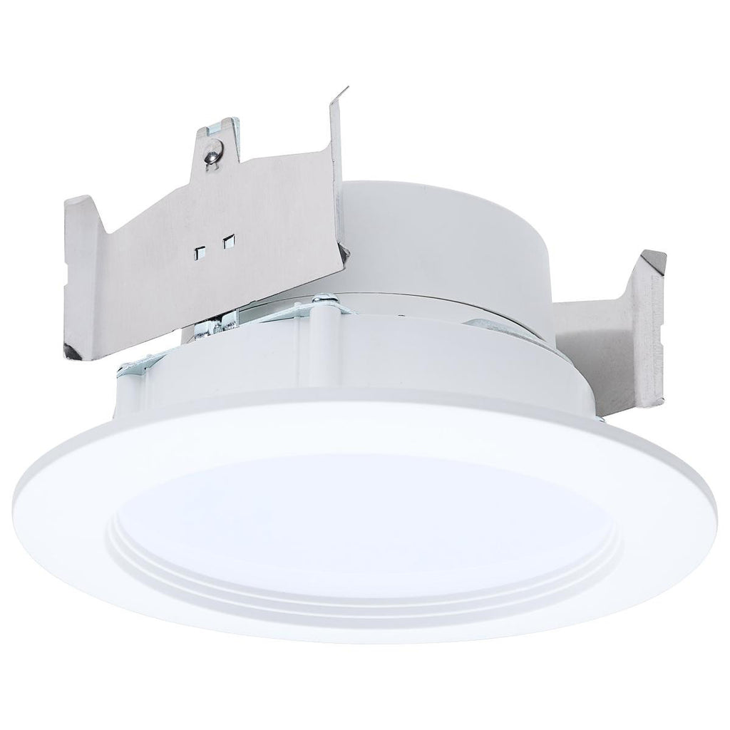 LED 4 Inch  Wafer Downlight Retrofit- E26 Adapter Included - 8 Watts - Color Temperature Selectable 27K/30K/35K/40K/50K - 120V - Baffle Trim - Recessed Can Required