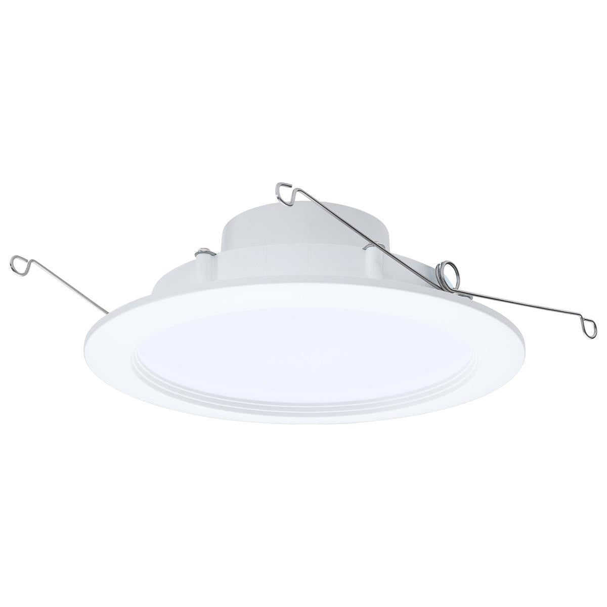 LED 6 Inch Wafer Downlight Retrofit- E26 Adapter Included - 10 Watts - Color Temperature Selectable 27K/30K/35K/40K/50K - 120V - Baffle Trim - Recessed Can Required