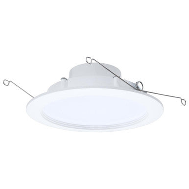 LED 6 Inch Wafer Downlight Retrofit- E26 Adapter Included - 10 Watts - Color Temperature Selectable 27K/30K/35K/40K/50K - 120V - Baffle Trim - Recessed Can Required