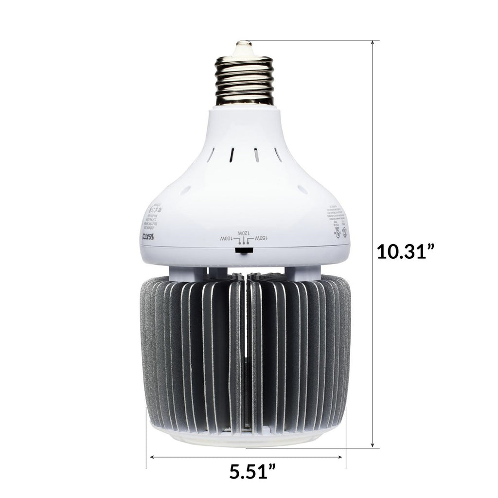 LED Lowbay PAR Bulb - HighBay Retrofit - Watt Selectable 100/120/150W - 21000 Max Lumens - 5000K Daylight - 120-277V - E39 Mogul Base - Ballast Bypass