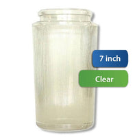 7 Inch Plastic Cylinder Plain Lip Opening Clear Ribbed Lexan
