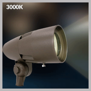 LED Fully Adjustable Spot Light Fixtures - Commercial Landscape Lighting - Options Available For Voltage, Wattage and Either Black or Bronze Finish