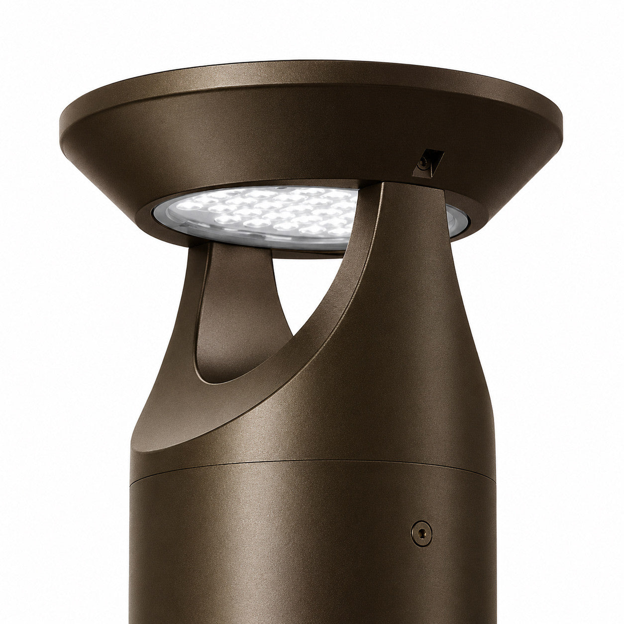 LED Solar Bollard Lights with Remote - Height 20IN - 3 Watt - 390 Lumens - 4000K Cool White - Anchor Bolts & Plate Included - Bronze Finish