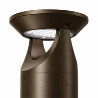 LED Solar Bollard Lights with Remote - Height 20IN - 3 Watt - 390 Lumens - 4000K Cool White - Anchor Bolts & Plate Included - Bronze Finish