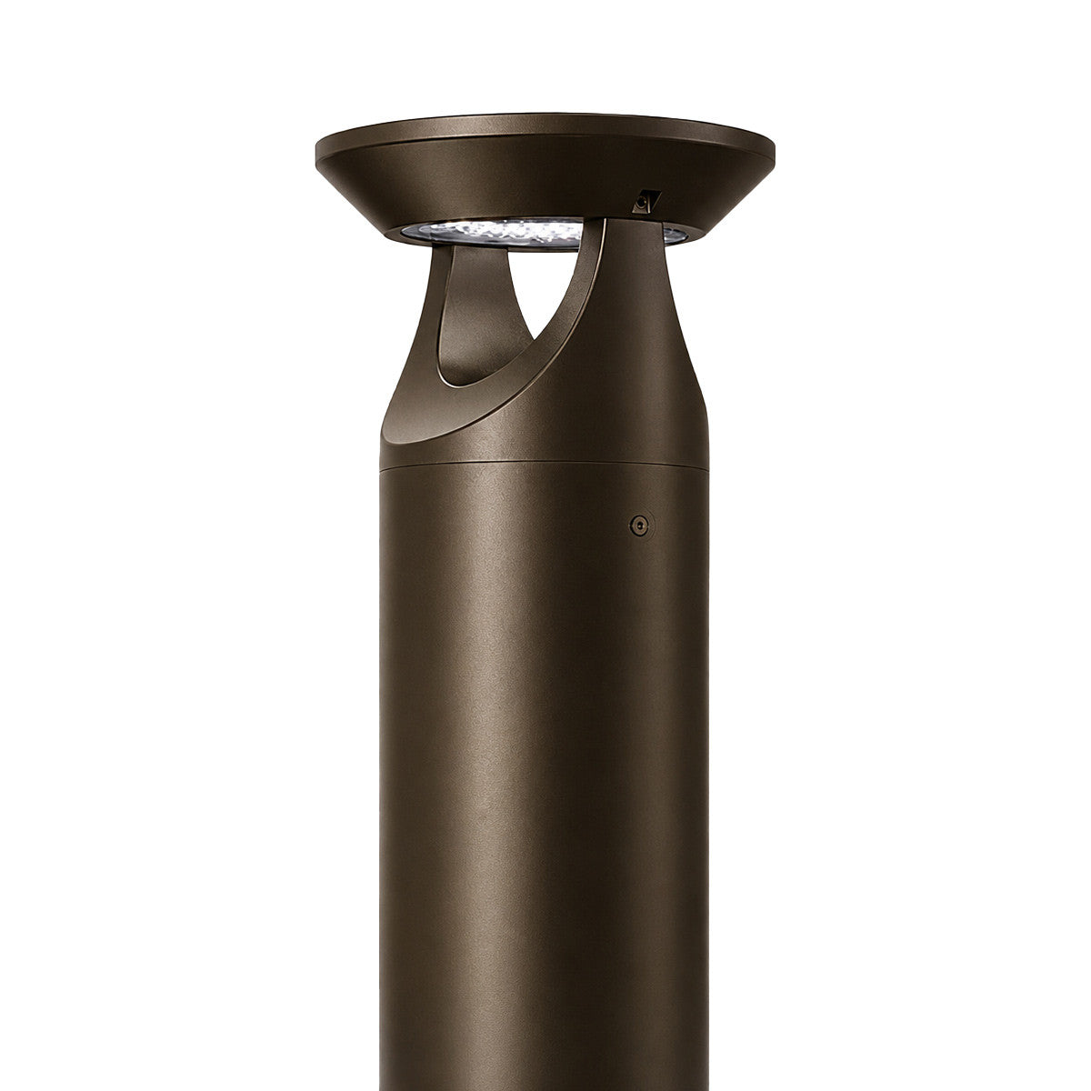 LED Solar Bollard Lights with Remote - Hight 14IN - 3 Watt - 390 Lumens - 4000K Cool White - Anchor Bolts & Plate Included - Bronze Finish