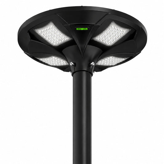 LED Solar Post Top Light, 40 Watt, 3000K or 5000K Selectable, Black Finish