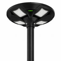 Solar LED Post Top Light w/ Timed Dimming - Dusk To Dawn - 3 Phase Dimming to Preserve Battery - Extremely Bright - Commercial Grade - 40 Watt - 4000 Lumen Output - Warm White/Daylight Color Switchable