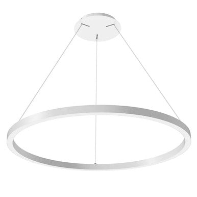 48 Inch LED Halo Pendant Light - Independent Up and Down Light - Watt Selectable 80W/60W/0W On Each Side -  Up to 6200 Lumens - Color Selectable 30K/35K/40K - 120-277V - With Suspension Hanging Kit - White Finish