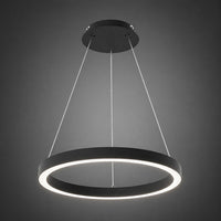 24 Inch LED Halo Pendant Light - Independent Up and Down Light - Watt Selectable 40W/20W/0W On Each Side -  Up to 3100 Lumens - Color Selectable 30K/35K/40K - 120-277V - With Suspension Hanging Kit