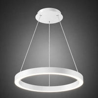 36 Inch LED Halo Pendant Light - Independent Up and Down Light - Watt Selectable 60W/40W/0W On Each Side -  Up to 4600 Lumens - Color Selectable 30K/35K/40K - 120-277V - With Suspension Hanging Kit - Black Finish