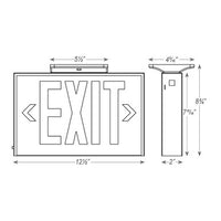 Black LED Steel Housing Exit Sign w/ Battery Back Up - Red Lettering - With Battery Back-Up