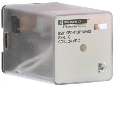 Power Relay, 11 Pin, Octal, 24 VDC, 3PDT, Socket Mount, 6.6A, 240 VAC, Led, 8501K Series - 8501KPDR13P14V53