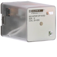 Power Relay, 11 Pin, Octal, 24 VDC, 3PDT, Socket Mount, 6.6A, 240 VAC, Led, 8501K Series - 8501KPDR13P14V53