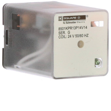 Power Relay, 11 Pin, Octal, 24 VAC, 3PDT, Socket Mount, 6.6A, 240 VAC, Led, 8501K Series - 8501KPR13P14V14