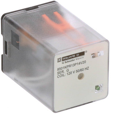 Power Relay; 11 Pin; Octal; 120 VAC; 3PDT; Socket Mount; 6.6A; 240 VAC; LED; 8501K Series - 8501KPR13P14V20