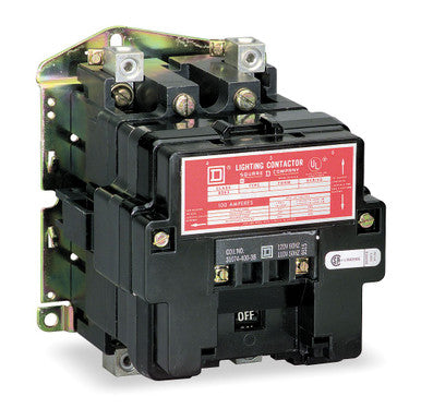 Lighting Contactor, Mechanically Held, 30 A, 3 Pole, Open, 120/110V 60/50HZ - 8903SMO11V02
