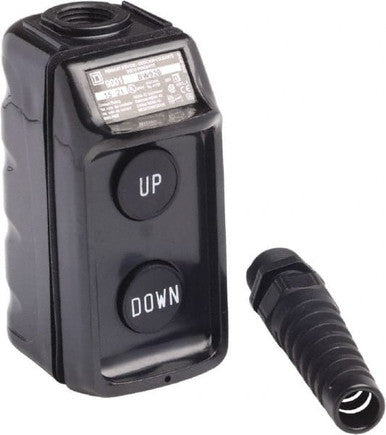 Pendant Station 600VAC 5A T-bw, Up Down, Plastic, Black, 9001B Series - 9001BW92B