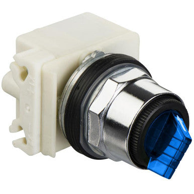 Illuminated 30MM Selector Switch, Blue, 2 Position Maintained, Harmony 9001K - 9001K11J35LLL