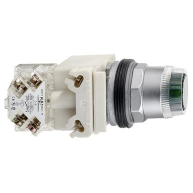 Pushbutton; 30mm; Metal Base; Full Plastic Guard; Illum; Mom; 24V AC/DC; Green - 9001K1L35LGGH13