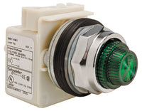 Pilot Light, Std., Green Plastic Fresnel Lens, Round, 30mm, 120VAC, NEMA 4/13 - 9001KP1G31