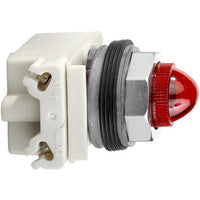 Pilot light, Harmony 9001K, metal, polycarbonate, domed, red, 30mm, 24-28V - 9001KP35R9