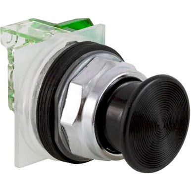 Pushbutton, Non-Illum'd Black Mush, Momentary, 1NO, 30mm, 10A, 600V, NEMA 4/13 - 9001KR24BH5