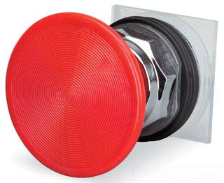 Pushbutton, Non-Illuminated Red Mush, Momentary, 1NO-1NC, 30mm, 10A, 600V, NEMA 4/13 - 9001KR25RH13