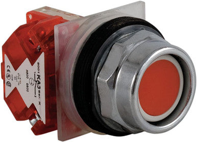 Pushbutton, Non-Illuminated Red, Momentary, 1NC, 30mm, 10A, 600V, NEMA 4/13 - 9001KR2RH6