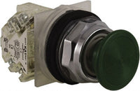 Pushbutton, Non-Illuminated Green Mush, Moment, 1NO-1NC, 30mm, 10A, 600V, NEMA 4/13 - 9001KR4GH13