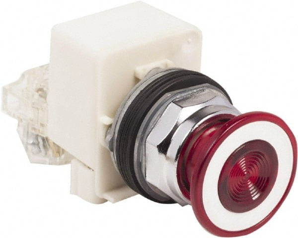 Pushbutton; Non-Illum'd 7 Color; Momentary; 1NC; 30mm; 10A; 600V; NEMA 4/13 - 9001KR9P32RH13