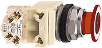 Switch Push Button Mushroom Button 600VAC 600VDC Maintained Contact Screw Clamp Panel Mount - 9001KR9P38LRR