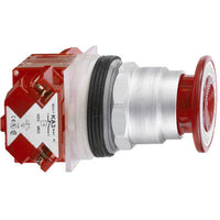 Push-button, Harmony 9001K, metal, mushroom 57mm, red, 30mm, 2 positions, push-pull, 1 NC - 9001KR9R21H6