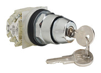 Switch Key Lock N.O./N.C. 4PST 90° Flat Key 10A 600VAC 600VDC Screw Clamp Panel Mount - 9001KS11K3H2