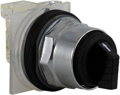 Selector Switch, Non-Illuminated Black 3-Pos., Maintained, 1NO-1NC, 30mm, 10A, 600V - 9001KS43BH1