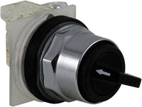 Selector Switch, Harmony 9001K, Metal, Standard Handle, Black, 30MM, 3 Position - 9001KS53BH1