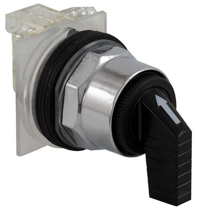 30MM Push Button, Type K, 3 Position Selector Switch, 6A Inductive At 120VAC, 1 - 9001KS53FBH1