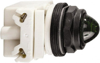 Green Incandescent Indicator; 30mm Cutout; IP66; 120 VAC/dc - 9001SKP1G9