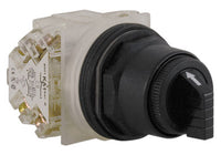 Selector Switch, Non-Illuminated Black, 3 Pos. Maintained, 2NO-2NC, 30mm, 10A, 600V - 9001SKS42BH2