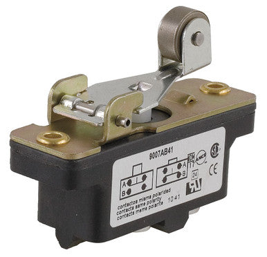 Snap Action Switch, Lever, Roller Actuator, 1NC/1NO, 15 A at 600 V AC Contact Rating - 9007AB41