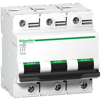 Miniature Circuit Breaker, 3POLE, 80A At 30DEGC, Toggle, C Curve, 50/60HZ, IP20 - A9N18468