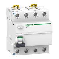 Equipment Leakage Circuit Breaker, 4 Pole(s), 40A, 415VAC, Din Rail - A9R41440