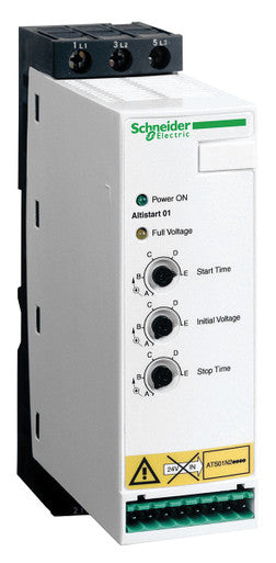 Soft starter, 3 phase, 4 kW, 22 A, 24 V (DC), 240 V (AC), ATS01N222LU - ATS01N222LU