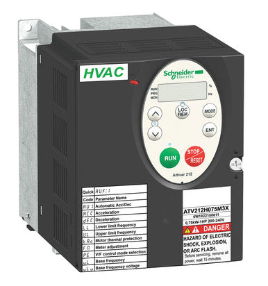 Variable Speed Drive Altivar ATV212 - 0.75kW - 1hp - 240V - 3ph - whitout EMC - IP21 - ATV212H075M3X