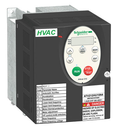 SCHNEIDER ELECTRIC ATV212HU30N4 Variable Frequency Drive, 4 HP, 400-480V - ATV212HU30N4
