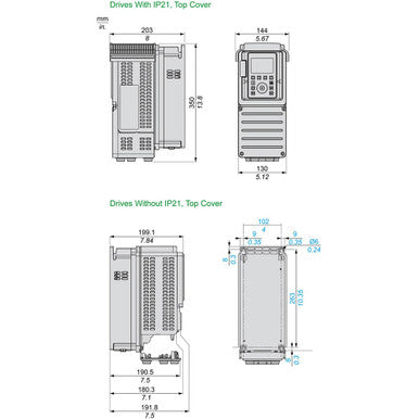 Altivar Process ATV600, ATV630, 0.75KW, 1HP, 380 to 480V, IP21 - ATV630U07N4US