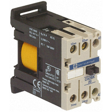Auxiliary contactor, 2 pole, 10 A, 2 Form A (N/O), coil 24 VAC, screw connection, CA2SK20B7 - CA2SK20B7