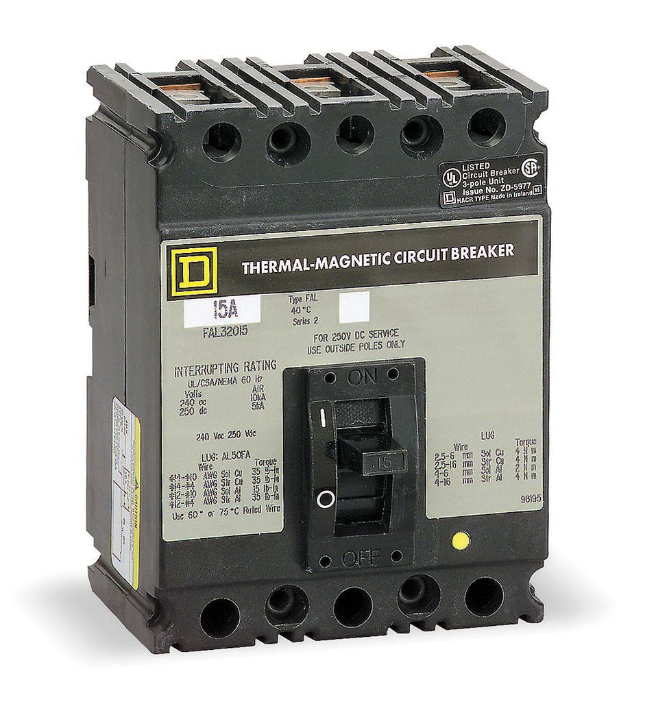 Molded Case Circuit Breakers 3 Pole 25A Thermal Magnetic 480V Fa Series - FAL34025