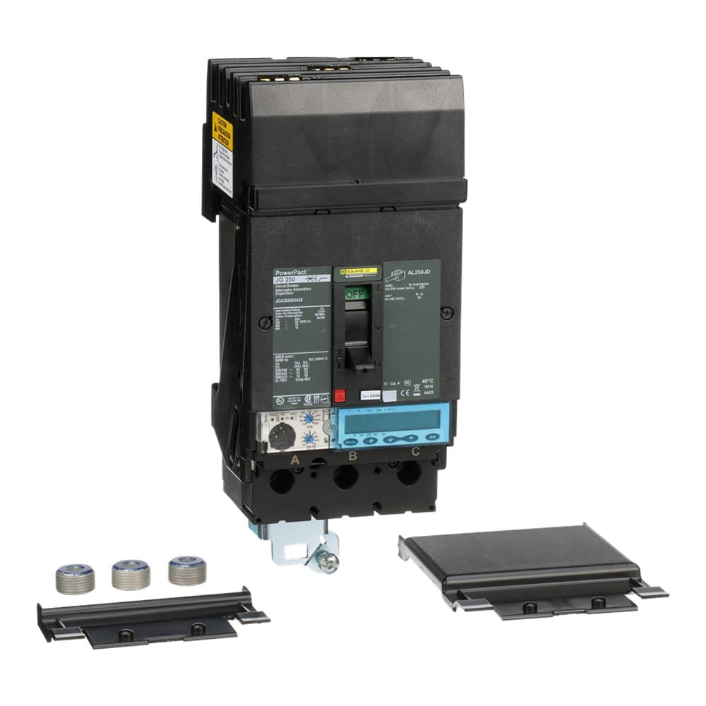 Molded Case Circuit Breaker, POWERPACT J Series, 250A, 3 Pole, 600V AC, 65kA at 240V AC - JGA36250U43X