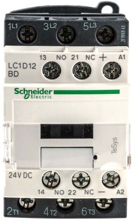 Power Contactor, 7.5hp Horsepower, Inductive Current: 12A, Resistive Current: 25A - LC1D12BD